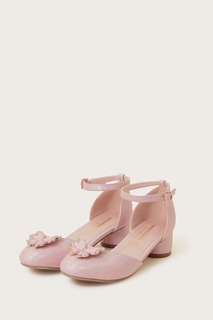 Розовые туфли-двойки на высоком каблуке с жемчужными бабочками Monsoon, розовый