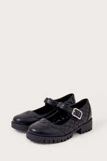 Черные стеганые туфли Мэри Джейн со стразами Monsoon, черный