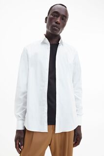 Белая рубашка Popin приталенного кроя и эластичная Calvin Klein, белый