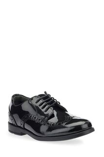 Черные школьные туфли Start-Rite Brogue Pri со шнуровкой из лакированной кожи F Fit Start Rite, черный
