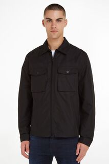Легкая черная куртка-рубашка из переработанных материалов Calvin Klein, черный