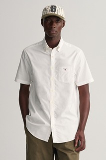 Оксфордская рубашка обычного кроя с короткими рукавами GANT, белый