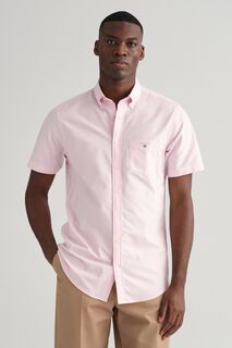 Оксфордская рубашка обычного кроя с короткими рукавами GANT, розовый