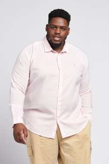 Свободная рубашка с длинными рукавами из смесового льна U.S. Polo Assn, розовый