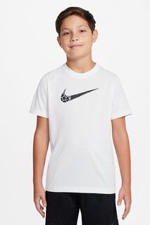 Тренировочная футболка Dri-FIT с футбольной графикой Nike, белый