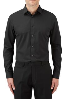 Экологичная черная деловая рубашка облегающего кроя Skopes, черный