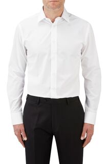 Белая деловая рубашка облегающего кроя из экологически чистой ткани Skopes, белый