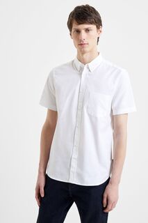 Белая оксфордская рубашка с короткими рукавами French Connection, белый