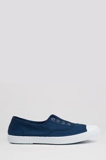Темно-синие парусиновые туфли для взрослых сливового цвета Trotters London, синий