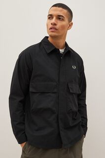 Черная куртка-рубашка в стиле милитари Fred Perry, черный