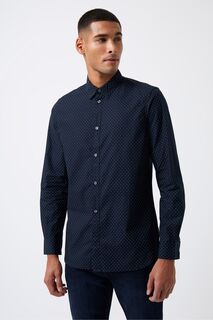 Черная рубашка с длинными рукавами и геометрическими точками French Connection, синий