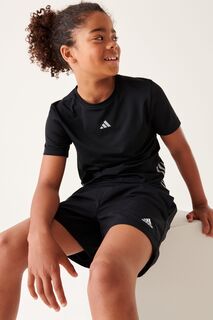 Спортивная одежда Для бега Светоотражающая рубашка Aeroready с 3 полосками adidas, черный