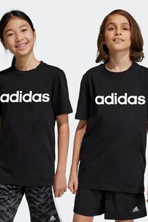 Хлопковая футболка Essentials с логотипом adidas, черный