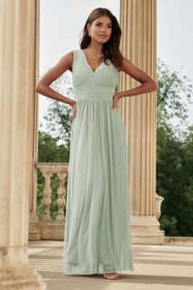 Платье-макси без рукавов под грудь из свадебной коллекции Lipsy, зеленый