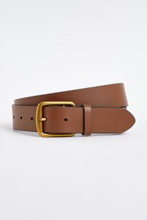 Ремень Saddle из коричневой кожи с логотипом Polo Ralph Lauren