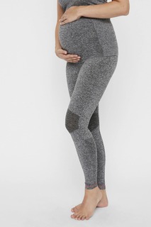 Леггинсы для беременных Activewear Gym с эластичным поясом на пуговицах Mamalicious, серый Mama.Licious