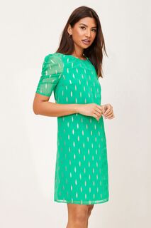 Платье с рюшами на рукавах Lipsy, зеленый