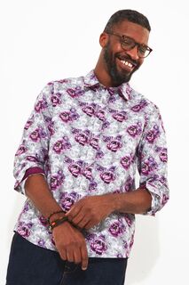 Рубашка с выцветшим цветочным принтом и черепом Joe Browns, серый