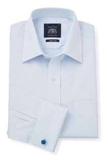 Синяя рубашка из твила Savile Row Co классического кроя с двойными манжетами Savile Row Company, синий