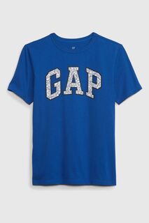 Футболка с круглым вырезом и цветочным логотипом Gap, синий
