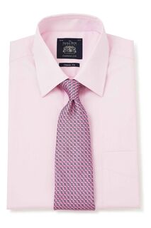 Розовая рубашка из твила Savile Row Co классического кроя с двойными манжетами Savile Row Company, розовый