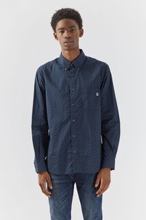 Рубашка Pretty Green Navy Blue Icon в крупный горошек Pretty Green, синий