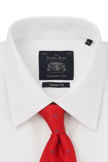 Savile Classic Fit Noiron белая саржевая рубашка с одинарными манжетами Savile Row Company, белый