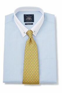 Рубашка Savile в синюю полоску с двойными манжетами и воротником-шпилькой Savile Row Company, синий