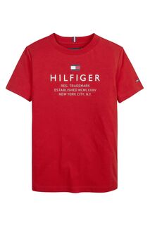 Красная футболка с логотипом Tommy Hilfiger, красный