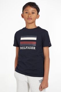 Синяя футболка для мальчика с логотипом Tommy Hilfiger, синий