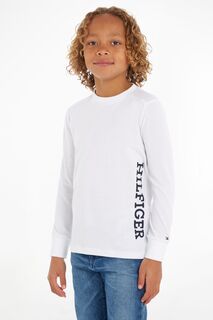 Белая футболка с длинными рукавами для мальчика Monotype Tommy Hilfiger, белый