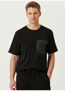 Черная мужская футболка с круглым вырезом Network