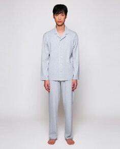 Светло-серая длинная мужская пижама из модала Mirto, светло-серый