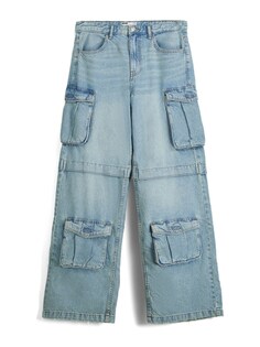 Широкие джинсы-карго Bershka, синий