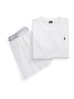 Пижама Polo Ralph Lauren Short Sleeve Shirt &amp; Short Set, белый