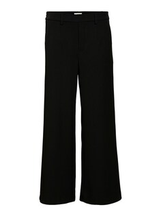 Широкие брюки со складками спереди Object Lisa, черный