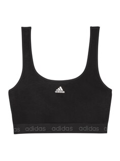 Спортивный бюстгальтер без косточек Adidas Sport Solid Cotton, черный