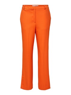 Обычные плиссированные брюки Selected, темно-оранжевый
