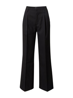 Широкие брюки со складками Gina Tricot Tammie, черный