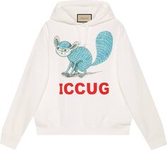 Толстовка Gucci Sweatshirt With Iccug Animal Print By Freya Hartas Sunlight