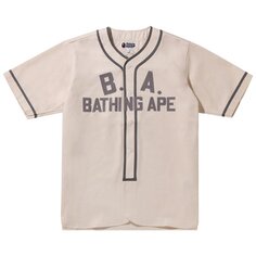 Рубашка BAPE Baseball Shirt &apos;Ivory&apos;, белый