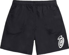 Шорты Stussy Curly S Water Short &apos;Black&apos;, черный