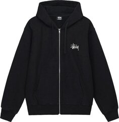 Худи Stussy Basic Zip Hoodie &apos;Black&apos;, черный