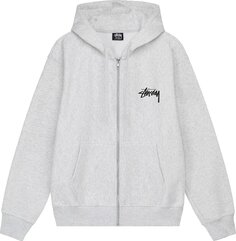 Худи Stussy Burning Stock Zip Hoodie &apos;Ash Heather&apos;, серый