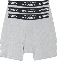 Боксеры Stussy Boxer Briefs (3 Pack) &apos;Grey Heather&apos;, серый