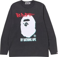 Лонгслив BAPE Double Print Long-Sleeve Tee &apos;Black&apos;, черный