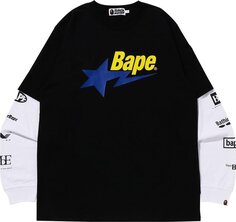 Лонгслив BAPE Sta Layerd Long-Sleeve Tee &apos;Black&apos;, черный