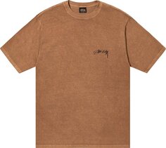 Футболка Stussy 100% Pigment Dyed Tee &apos;Almond&apos;, коричневый