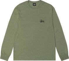 Лонгслив Stussy Basic Pigment Dyed Long-Sleeve Tee &apos;Artichoke&apos;, зеленый