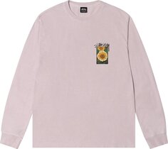 Лонгслив Stussy Flower Grid Pigment Dyed Long-Sleeve Tee &apos;Blue&apos;, розовый